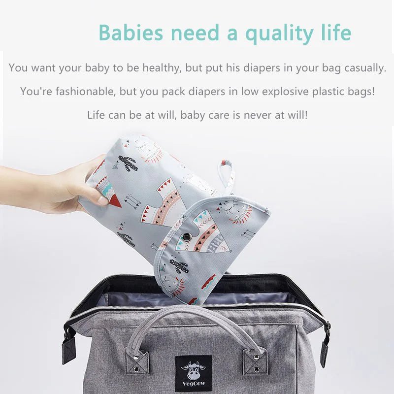 Baby Diaper Bag Organizer Reusable Waterproof Wet/Dry Cloth Bag Mummy Storage Nappy Bag For Disposable- La Tienda Bella