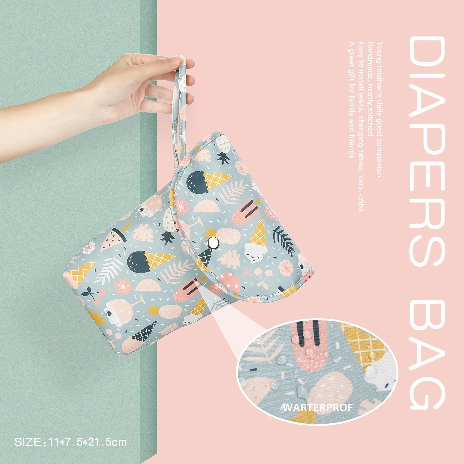 Baby Diaper Bag Organizer Reusable Waterproof Wet/Dry Cloth Bag Mummy Storage Nappy Bag For Disposable- La Tienda Bella