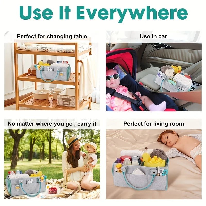 Baby Diaper Caddy, Organizer Nursery Basket, Baby Basket Gift, Infant Must Haves Essentials - La Tienda Bella