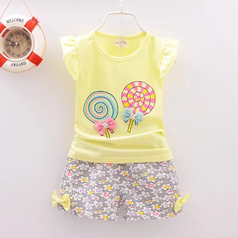 Summer Infant Baby Girl Clothes Set - Lollipop Print Toddler Clothing - La Tienda Bella