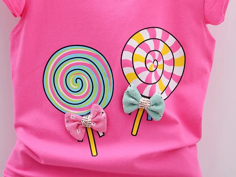 Summer Infant Baby Girl Clothes Set - Lollipop Print Toddler Clothing - La Tienda Bella