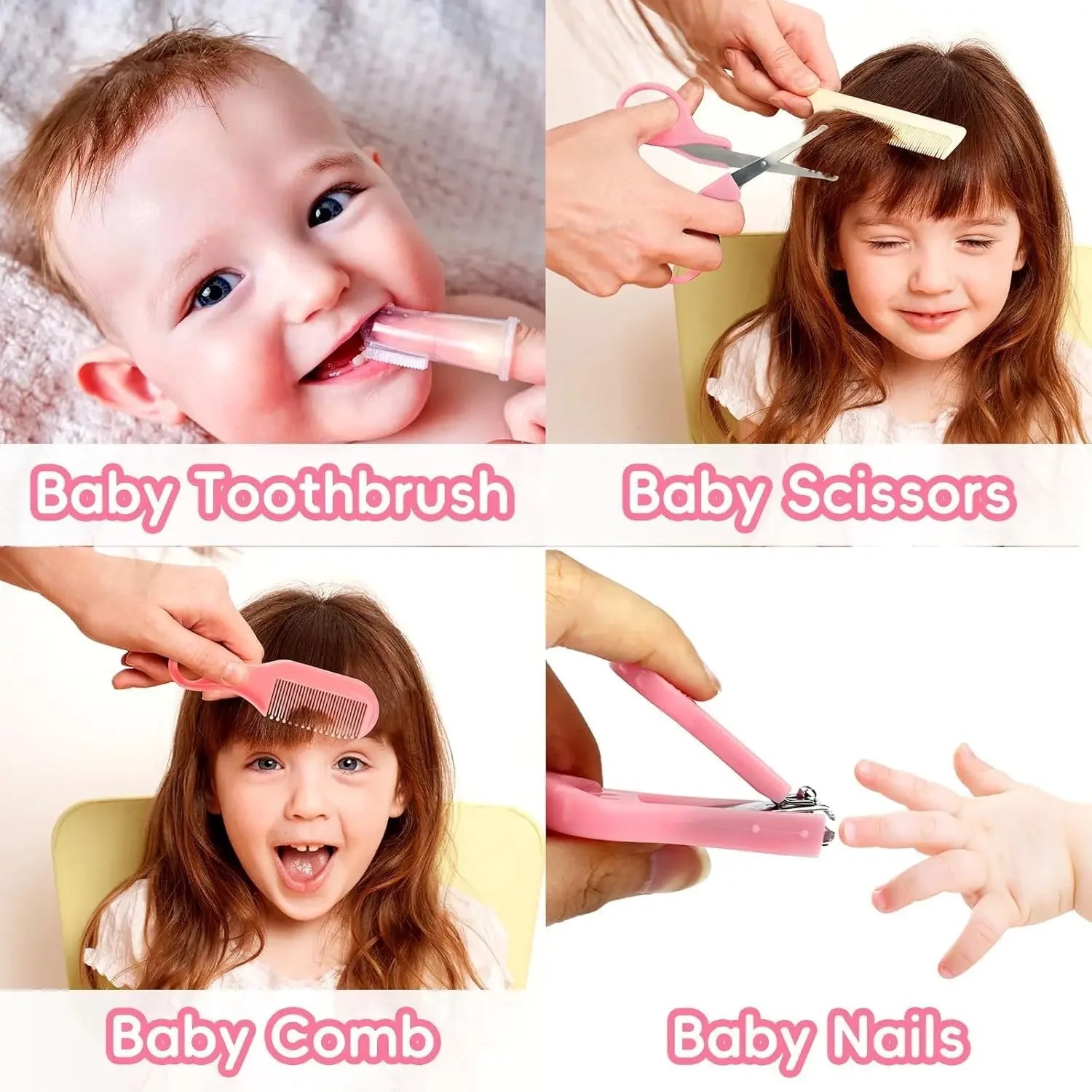 Baby Grooming Kit, Infant Safe Care Set with Hair Comb Nail Clipper Etc, Baby Essentials Kit - La Tienda Bella