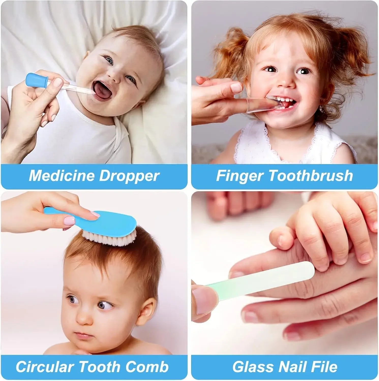Baby Grooming Kit, Infant Safe Care Set with Hair Comb Nail Clipper Etc, Baby Essentials Kit - La Tienda Bella