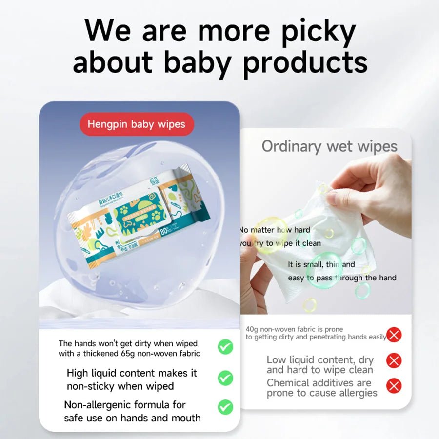 Baby Hand Face Wipes Fragrance-free Soft Thickened 100% Cotton Face Towel Make Disposable Wet Wipes - La Tienda Bella