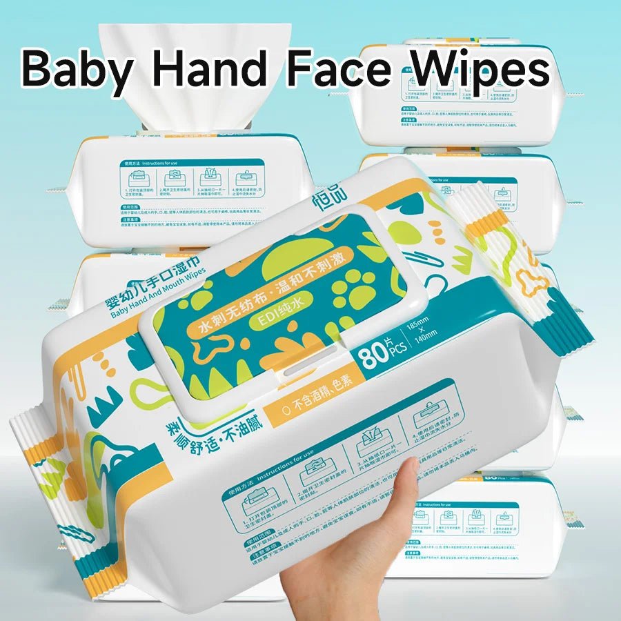 Baby Hand Face Wipes Fragrance-free Soft Thickened 100% Cotton Face Towel Make Disposable Wet Wipes - La Tienda Bella