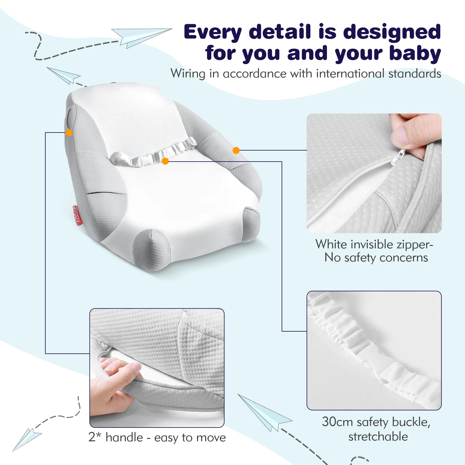 Baby Lounger Baby Lounger for Newborn, Breathable Babies Essentials Gifts - La Tienda Bella