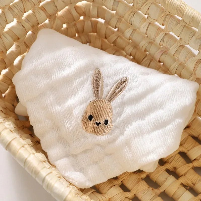 Baby Saliva Towels 6 Layer Cotton Embroidery Hand Face Wipes Newborn Bib Kids Handkerchief Toddler - La Tienda Bella