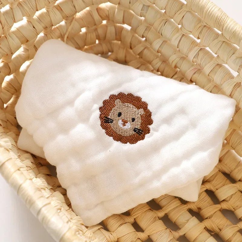 Baby Saliva Towels 6 Layer Cotton Embroidery Hand Face Wipes Newborn Bib Kids Handkerchief Toddler - La Tienda Bella
