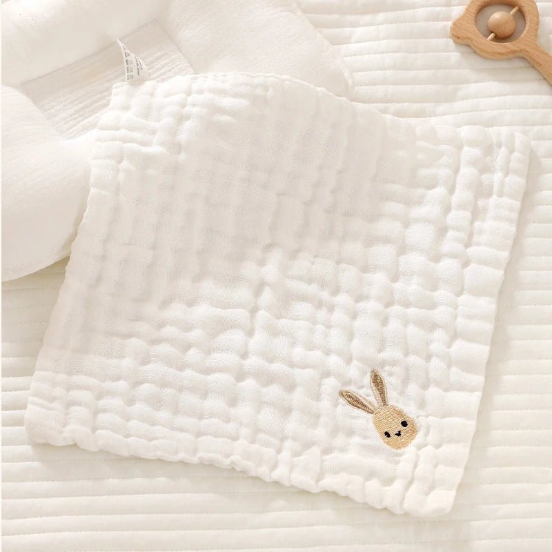 Baby Saliva Towels 6 Layer Cotton Embroidery Hand Face Wipes Newborn Bib Kids Handkerchief Toddler - La Tienda Bella