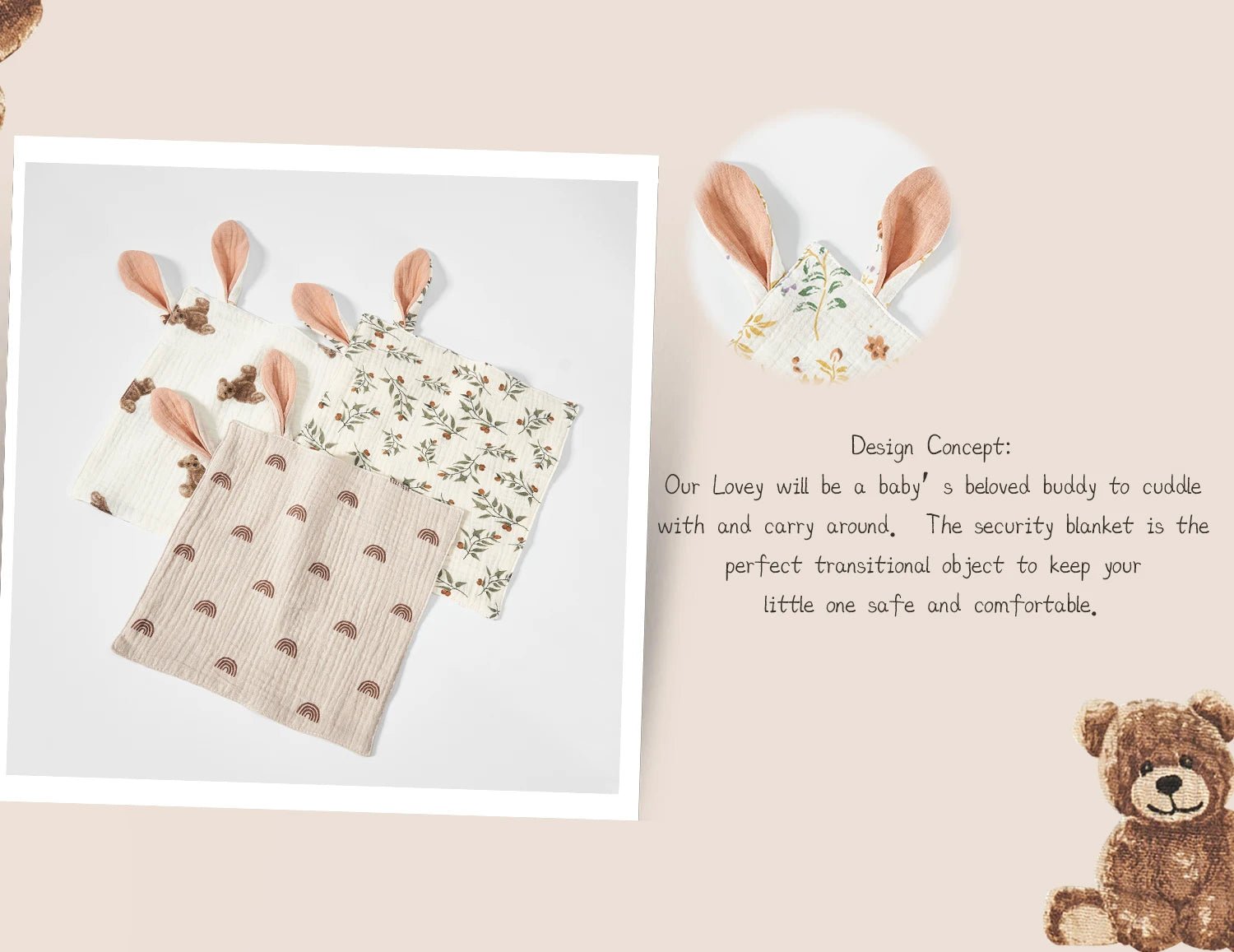 Baby Saliva Towels Cartoon Print Muslin Hand Face Wipes Newborn Bib Kids Handkerchief Toddler - La Tienda Bella