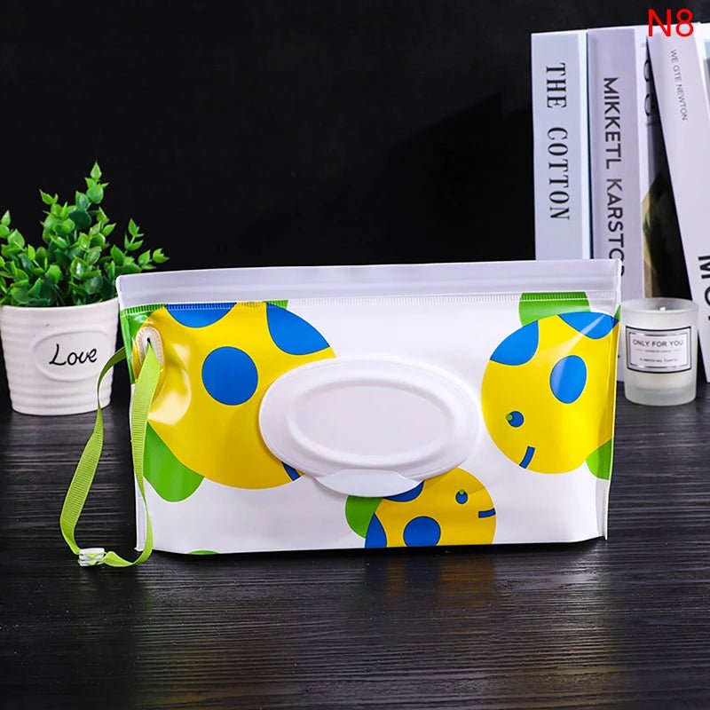 Baby Wet Wipe Pouch Portable Wipes Holder Case Flip Cover Snap-Strap Reusable Refillable - La Tienda Bella