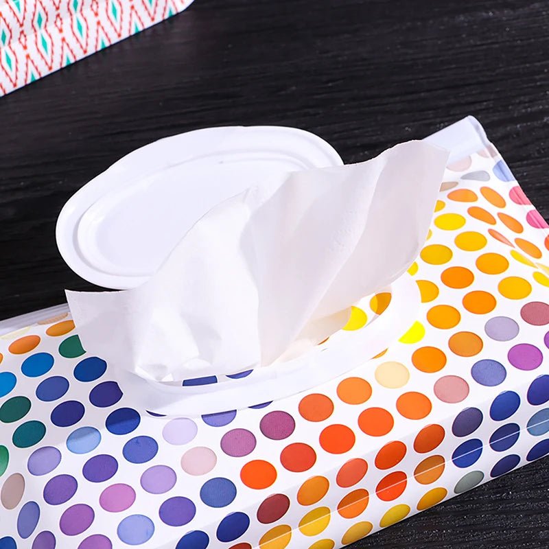 Baby Wet Wipe Pouch Portable Wipes Holder Case Flip Cover Snap-Strap Reusable Refillable - La Tienda Bella