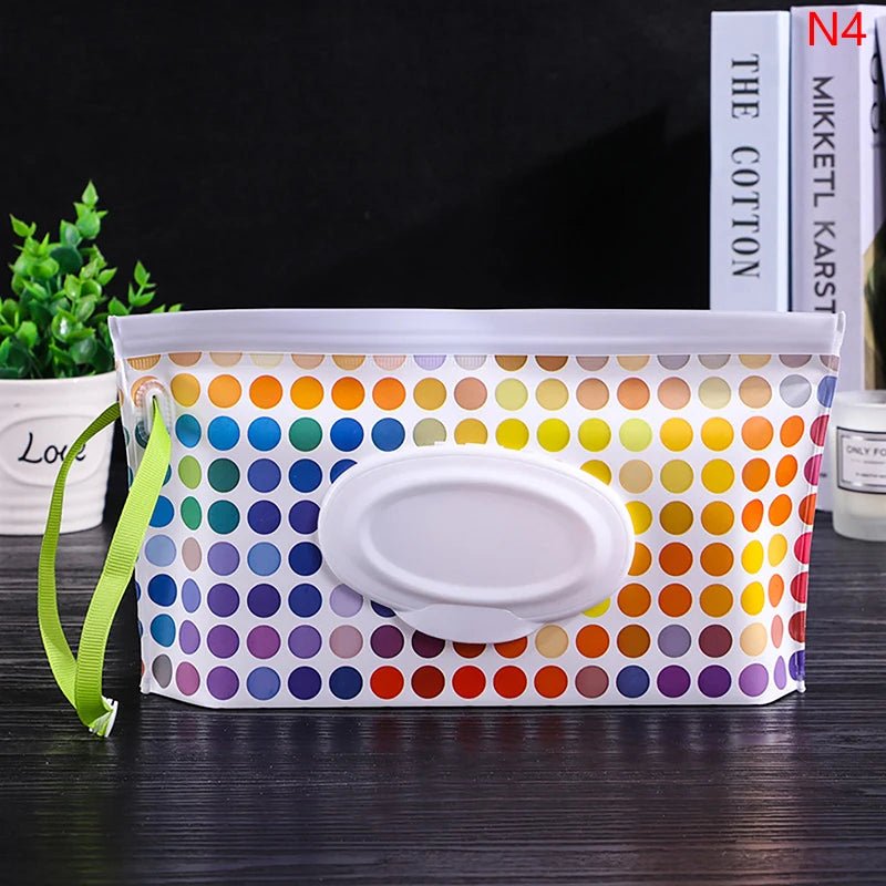 Baby Wet Wipe Pouch Portable Wipes Holder Case Flip Cover Snap-Strap Reusable Refillable - La Tienda Bella