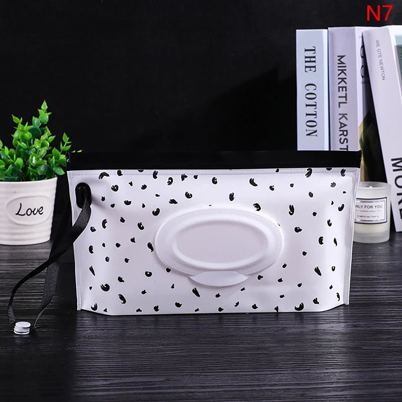 Baby Wet Wipe Pouch Portable Wipes Holder Case Flip Cover Snap-Strap Reusable Refillable - La Tienda Bella