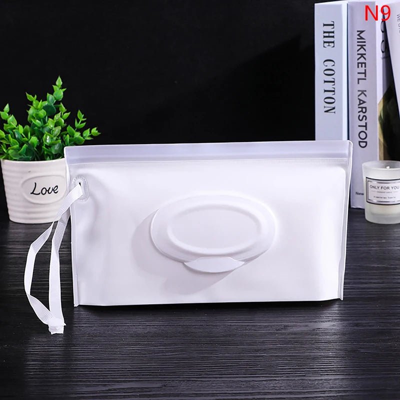 Baby Wet Wipe Pouch Portable Wipes Holder Case Flip Cover Snap-Strap Reusable Refillable - La Tienda Bella