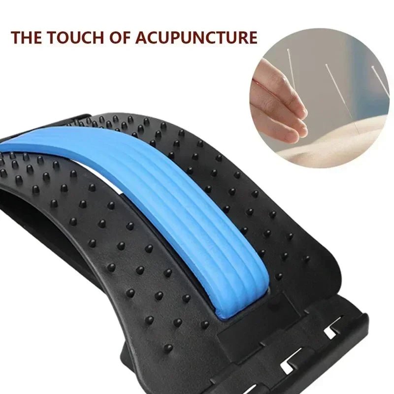 Back Stretcher Massager Multi - Level Adjustable Massager Waist Neck Fitness Lumbar Cervical Spine Support Pain Relief Fitness - La Tienda Bella