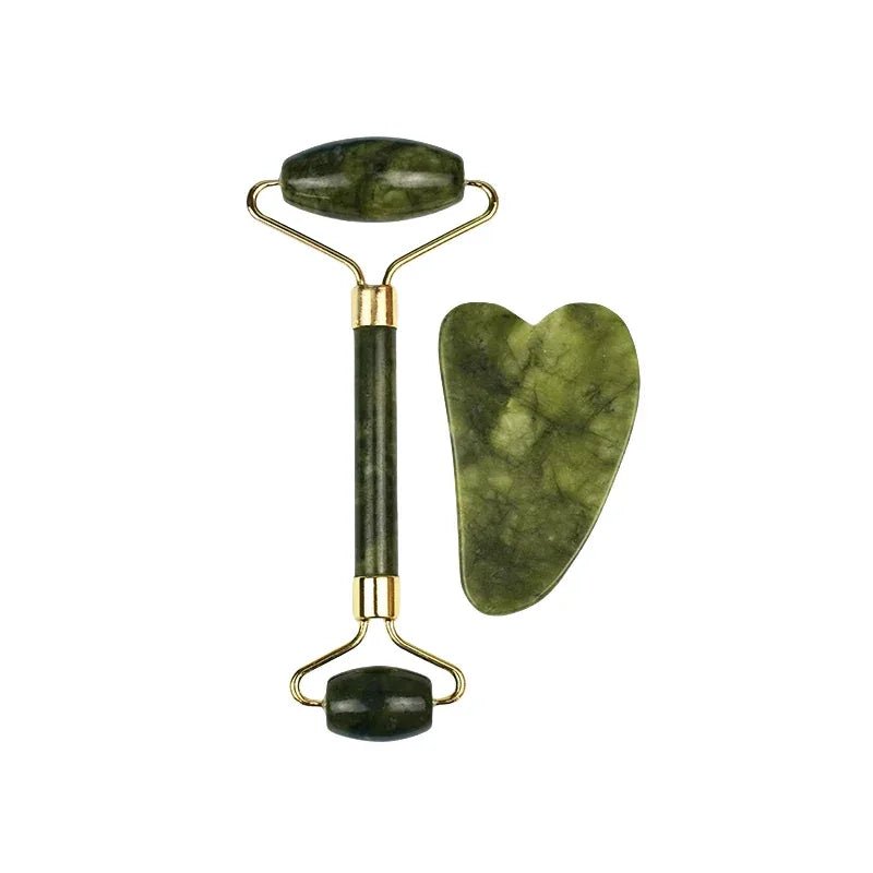 Barre de Beauté et Rouleau Gua Sha en Jade - Kit Massage Facial Complet - La Tienda Bella