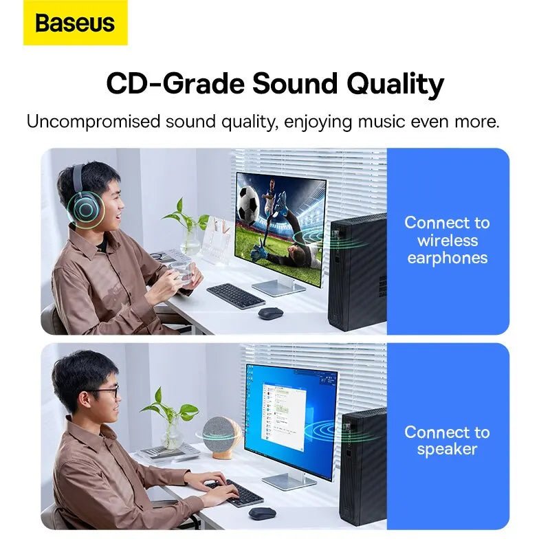 Baseus BA07 USB Bluetooth 5.3 Dongle Adapter for PC Speaker Wireless Mouse Keyboard Music Audio Receiver Transmitter Bluetooth - La Tienda Bella