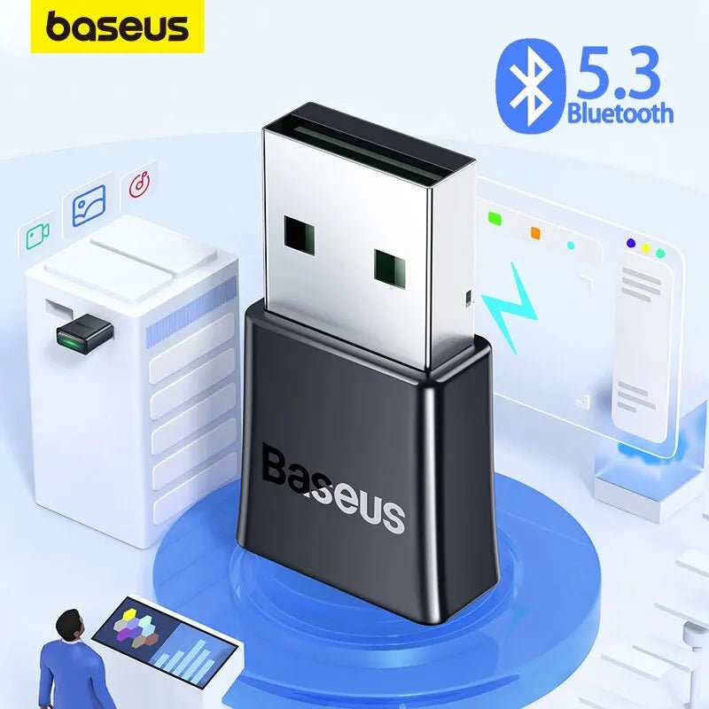 Baseus BA07 USB Bluetooth 5.3 Dongle Adapter for PC Speaker Wireless Mouse Keyboard Music Audio Receiver Transmitter Bluetooth - La Tienda Bella