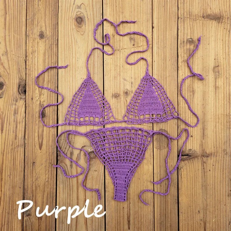 Bikini Set Beach Micro-swimsuit Sexy Sundress Handmade Crochet Mini - La Tienda Bella