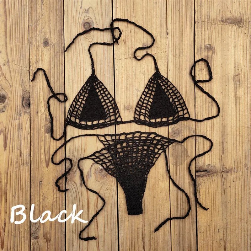Bikini Set Beach Micro-swimsuit Sexy Sundress Handmade Crochet Mini - La Tienda Bella
