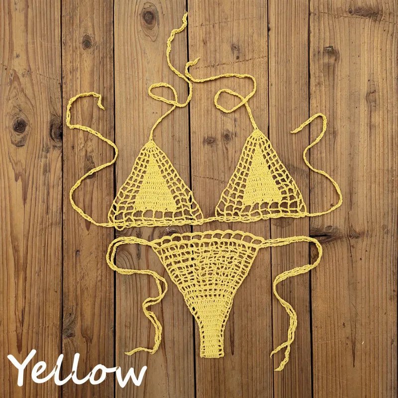 Bikini Set Beach Micro-swimsuit Sexy Sundress Handmade Crochet Mini - La Tienda Bella