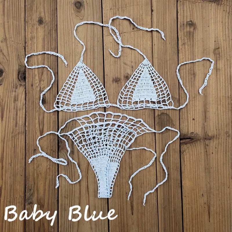 Bikini Set Beach Micro-swimsuit Sexy Sundress Handmade Crochet Mini - La Tienda Bella