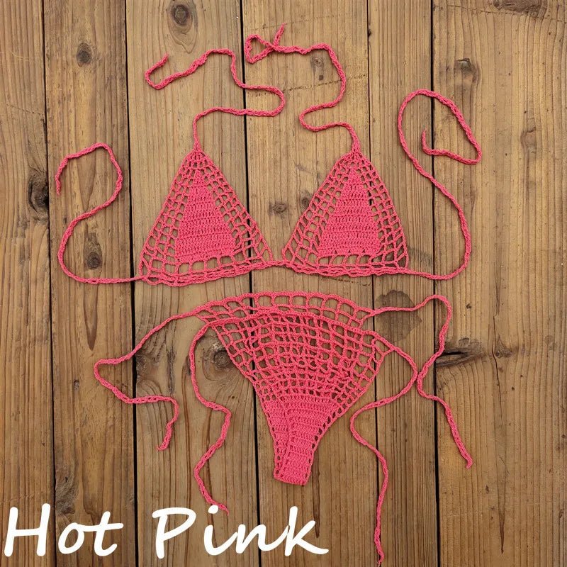 Bikini Set Beach Micro-swimsuit Sexy Sundress Handmade Crochet Mini - La Tienda Bella