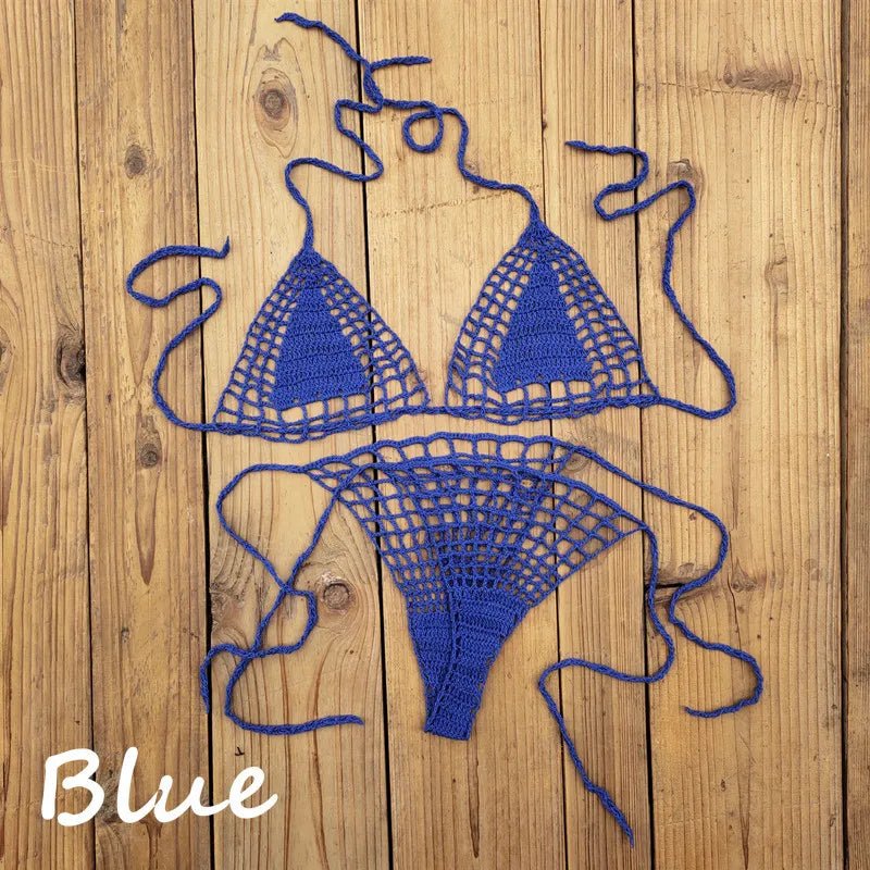 Bikini Set Beach Micro-swimsuit Sexy Sundress Handmade Crochet Mini - La Tienda Bella