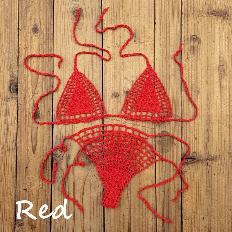 Bikini Set Beach Micro-swimsuit Sexy Sundress Handmade Crochet Mini - La Tienda Bella