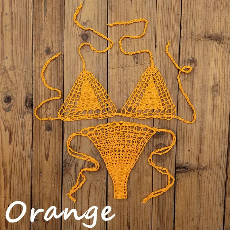 Bikini Set Beach Micro-swimsuit Sexy Sundress Handmade Crochet Mini - La Tienda Bella
