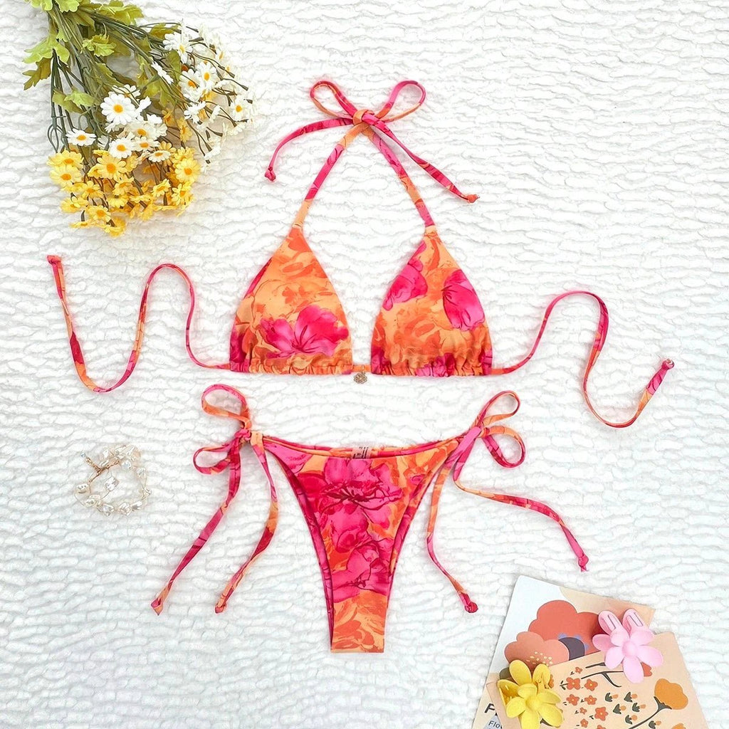 Bikini set contrasting niche design trendy fashion seaside vacation - La Tienda Bella