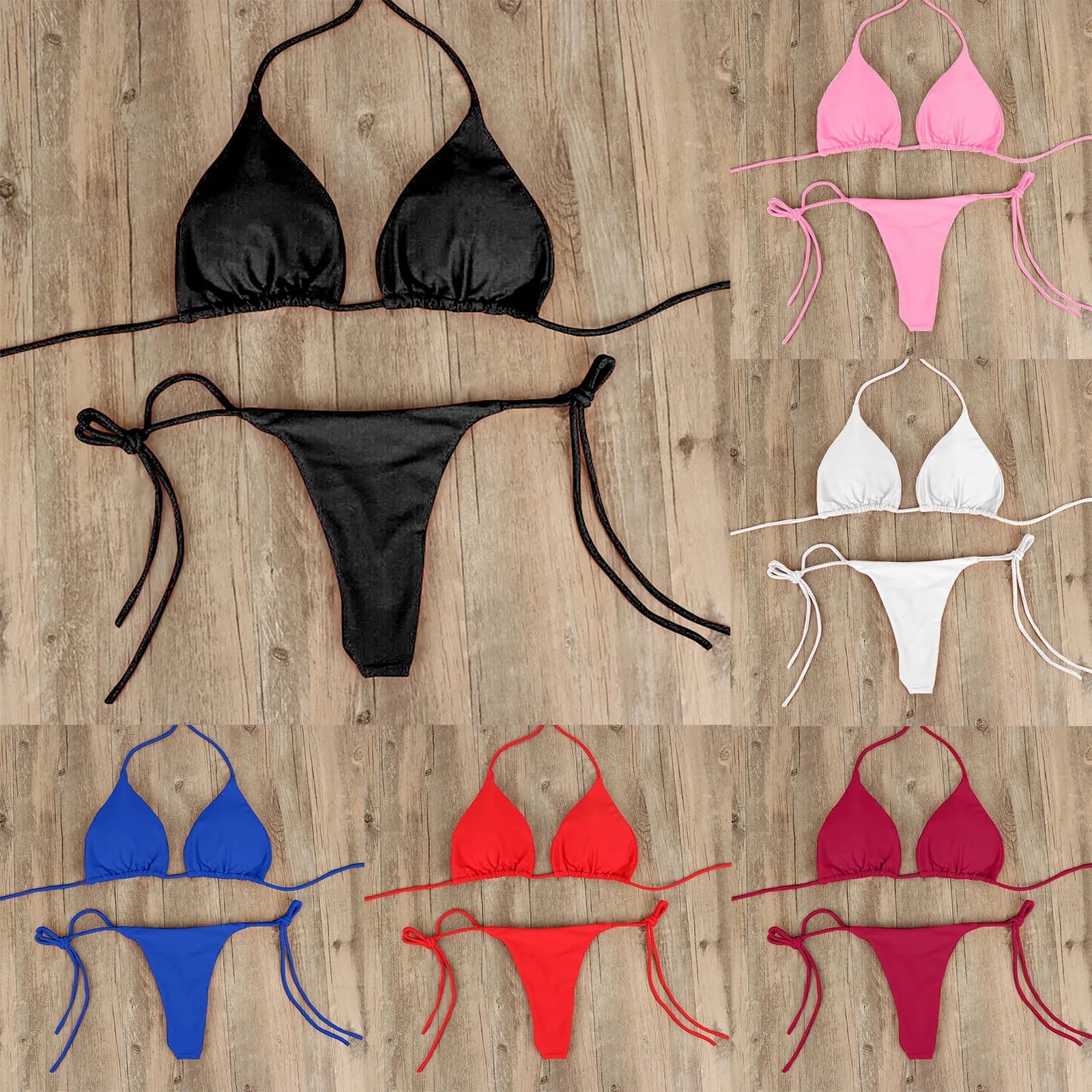 Bikini set for Women Brazilian Swimwear 2 Pieces Swimsuit Sexy Thong Bikini Bathing Suits Summer Beach - La Tienda Bella