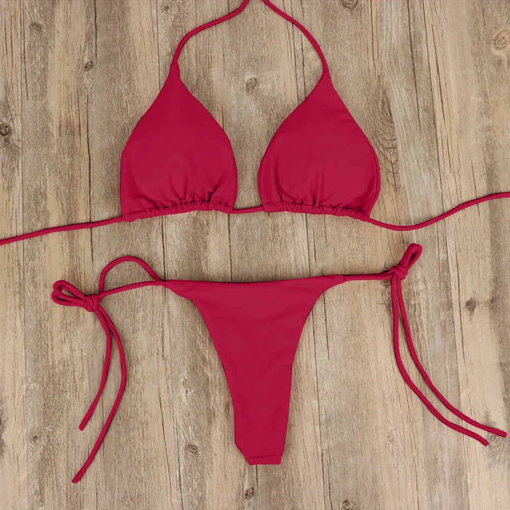 Bikini set for Women Brazilian Swimwear 2 Pieces Swimsuit Sexy Thong Bikini Bathing Suits Summer Beach - La Tienda Bella