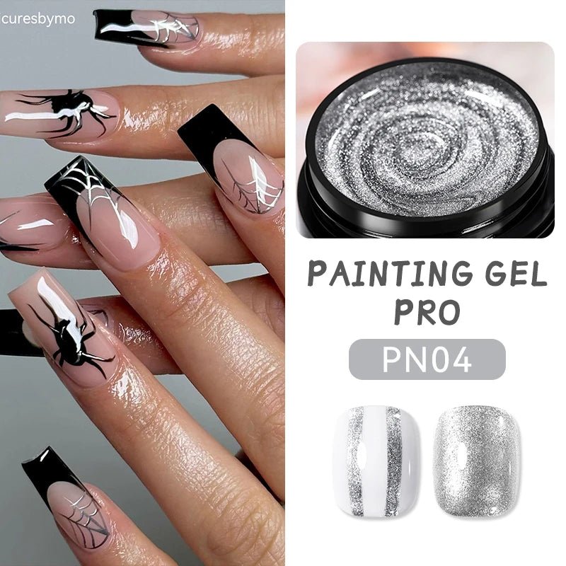 BORN PRETTY Metallic Painting Gel Gold Silver Mirror Effect Nail Polish Super Bright Drawing Line French Nail UV Painting Varnis - La Tienda Bella