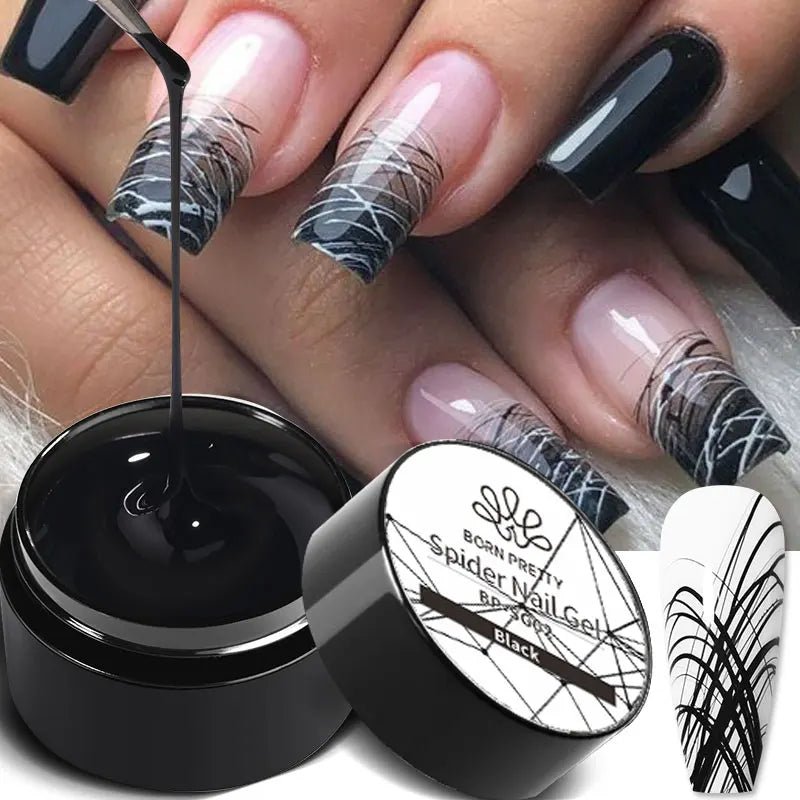 BORN PRETTY Metallic Painting Gel Gold Silver Mirror Effect Nail Polish Super Bright Drawing Line French Nail UV Painting Varnis - La Tienda Bella