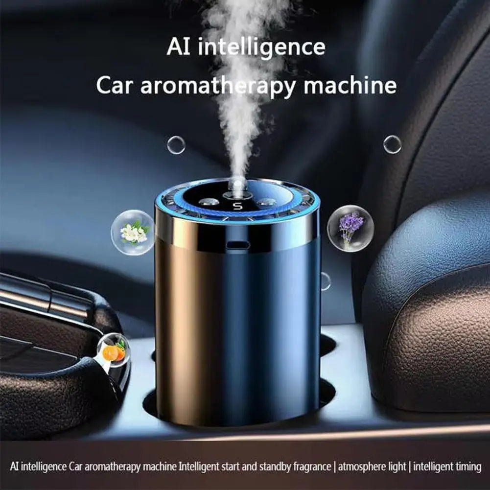 Car Air Freshener Essential Oil Fragrance Diffuser Smell Distributor USB Rechargeable 5 Level Adjustment Scent LED Light - La Tienda Bella