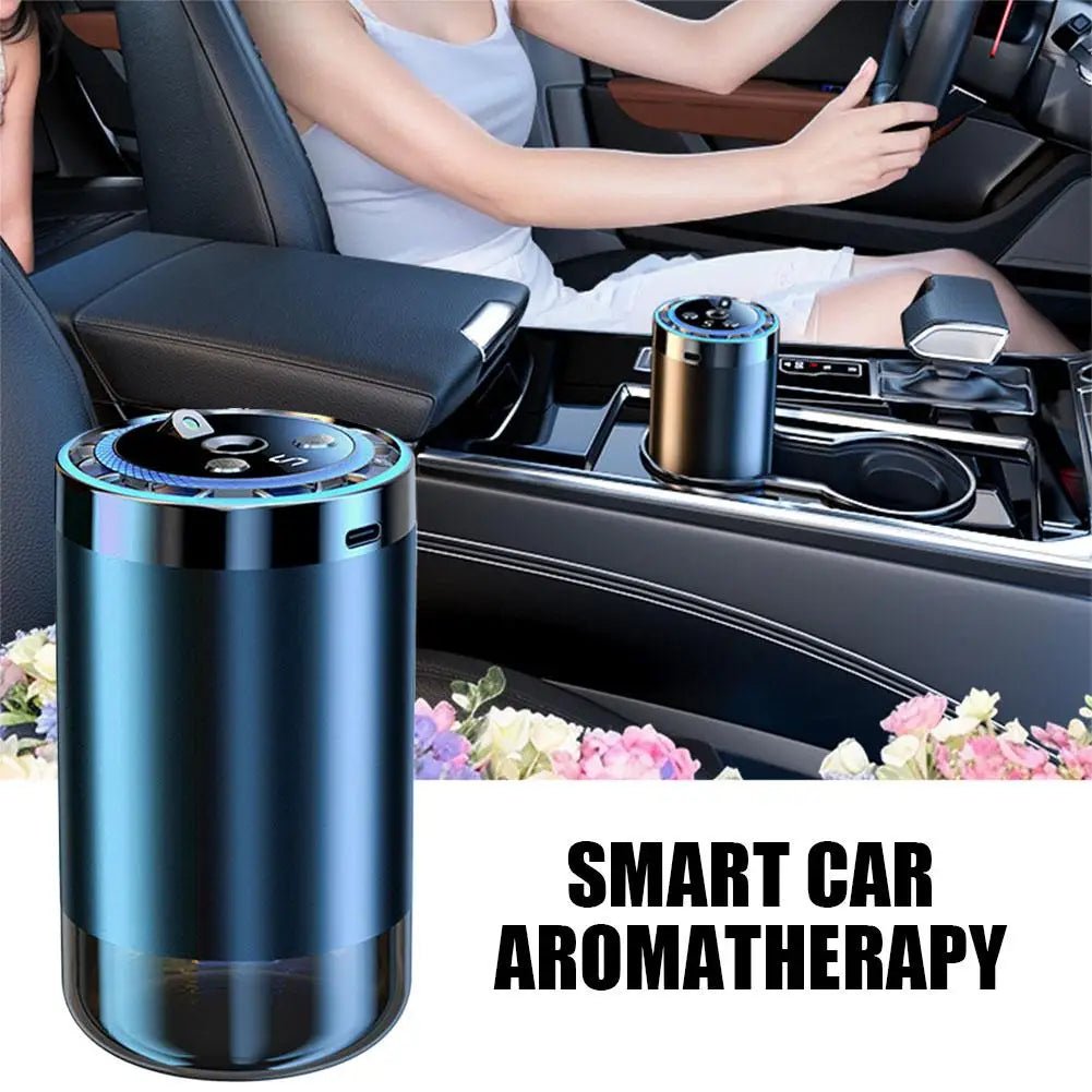 Car Air Freshener Essential Oil Fragrance Diffuser Smell Distributor USB Rechargeable 5 Level Adjustment Scent LED Light - La Tienda Bella