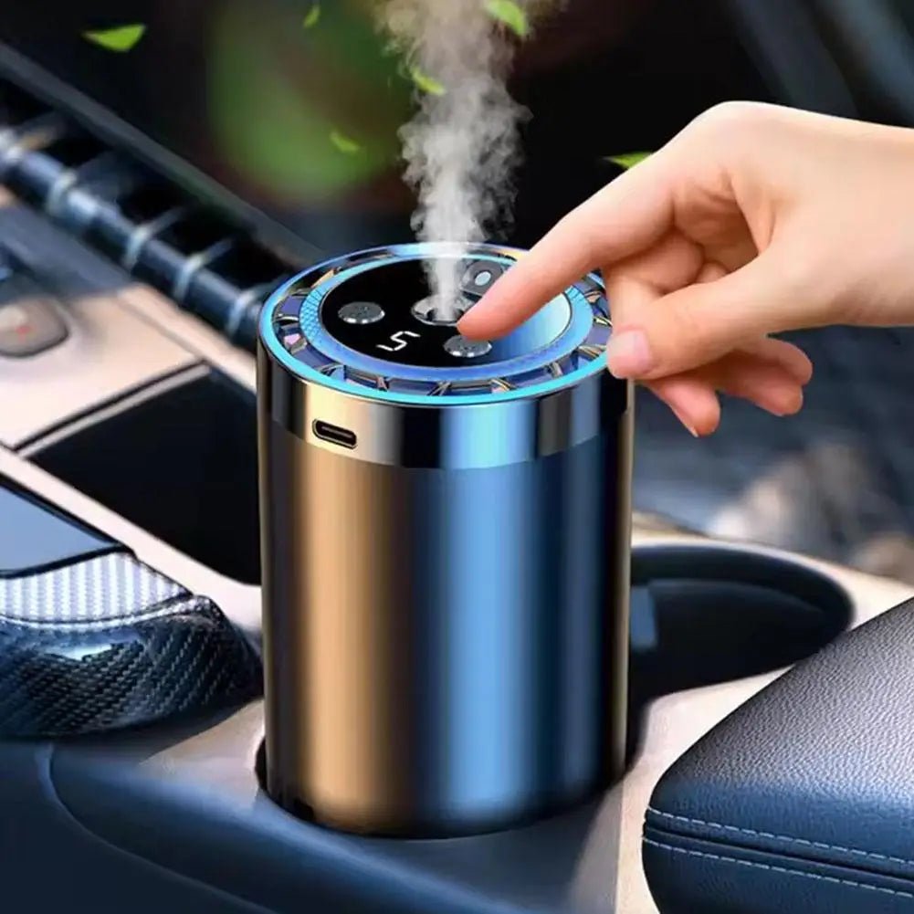 Car Air Freshener Essential Oil Fragrance Diffuser Smell Distributor USB Rechargeable 5 Level Adjustment Scent LED Light - La Tienda Bella