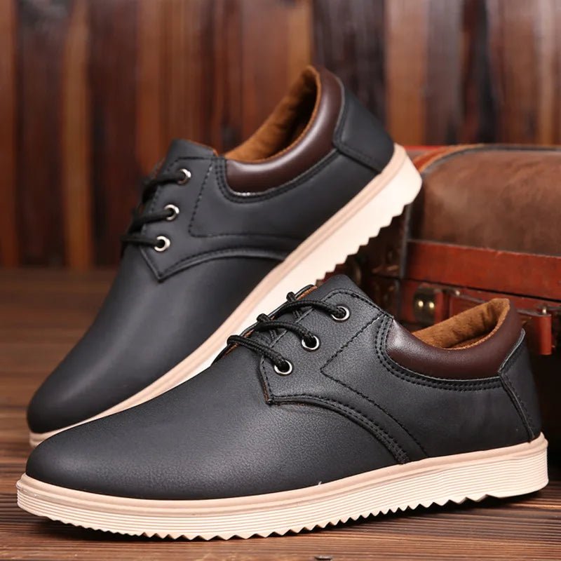 Casual Shoes Men Leather Men 2023 Summer Brand Comfortable Flat Shoes for Men Trendy Sneaker Men Lace Up Oxfords Shoes - La Tienda Bella