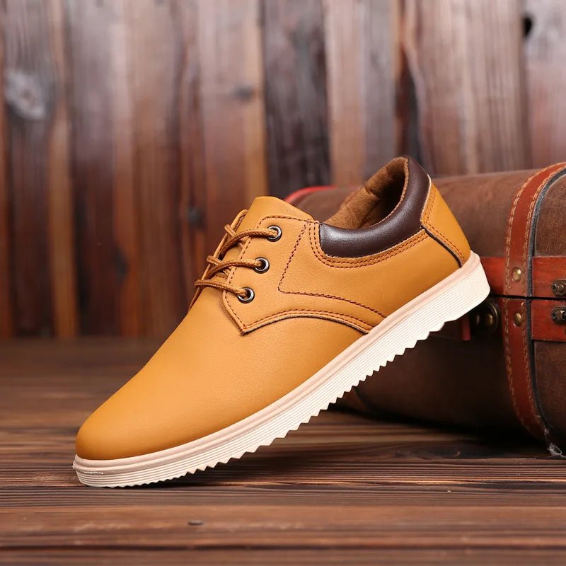 Casual Shoes Men Leather Men 2023 Summer Brand Comfortable Flat Shoes for Men Trendy Sneaker Men Lace Up Oxfords Shoes - La Tienda Bella