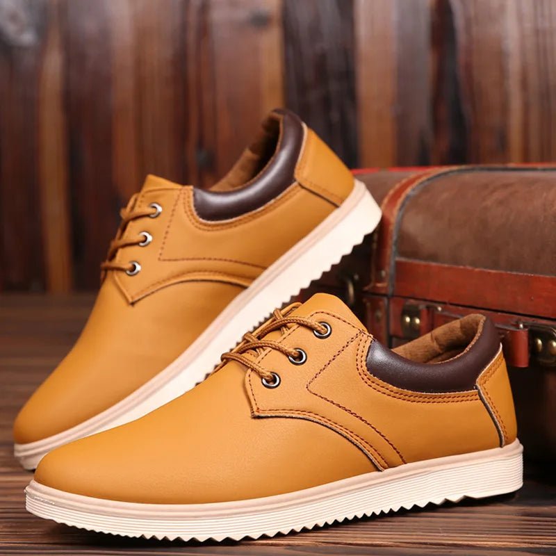 Casual Shoes Men Leather Men 2023 Summer Brand Comfortable Flat Shoes for Men Trendy Sneaker Men Lace Up Oxfords Shoes - La Tienda Bella