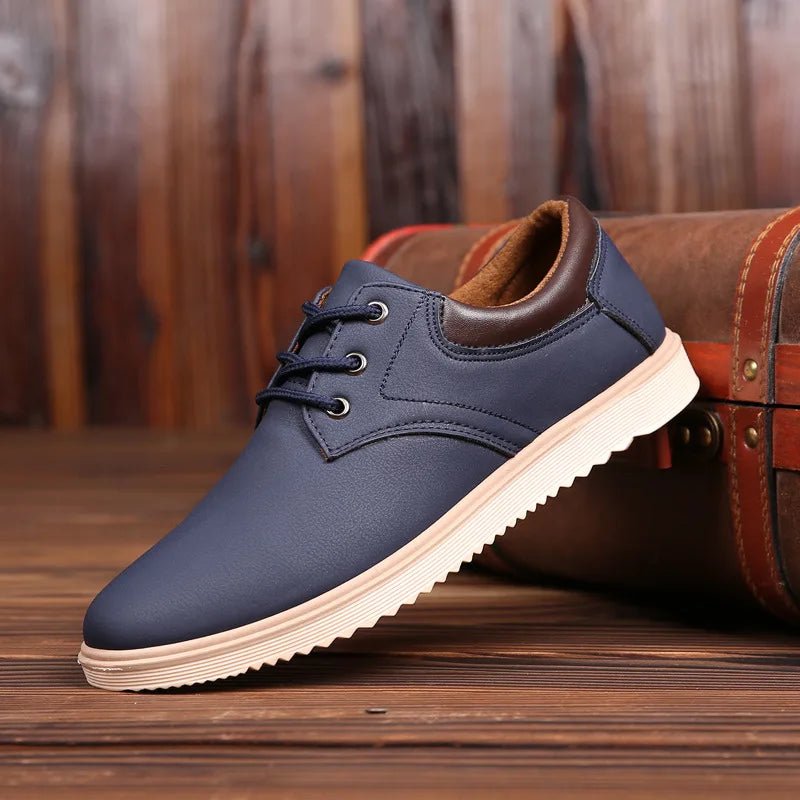 Casual Shoes Men Leather Men 2023 Summer Brand Comfortable Flat Shoes for Men Trendy Sneaker Men Lace Up Oxfords Shoes - La Tienda Bella