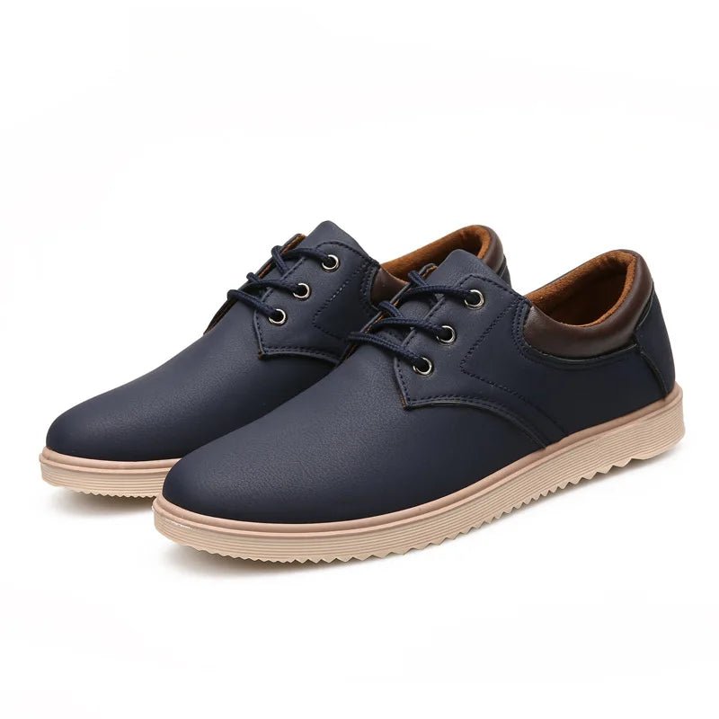 Casual Shoes Men Leather Men 2023 Summer Brand Comfortable Flat Shoes for Men Trendy Sneaker Men Lace Up Oxfords Shoes - La Tienda Bella