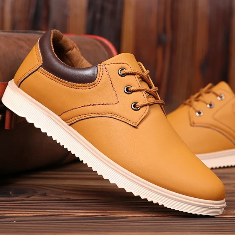 Casual Shoes Men Leather Men 2023 Summer Brand Comfortable Flat Shoes for Men Trendy Sneaker Men Lace Up Oxfords Shoes - La Tienda Bella