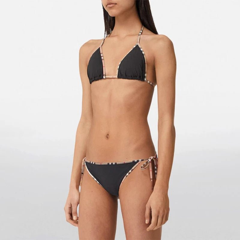 Check Bikini Sets Luxury Designer Brand Classic Print Swimsuit Two-piece Fashion Sexy Beach - La Tienda Bella