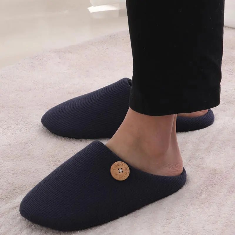 Classic Men Slippers Indoor Men Slippers Fashion Men House Slippers Outdoor Antiskid Soft Men Flat Slippers Winter Bedroom Shoes - La Tienda Bella