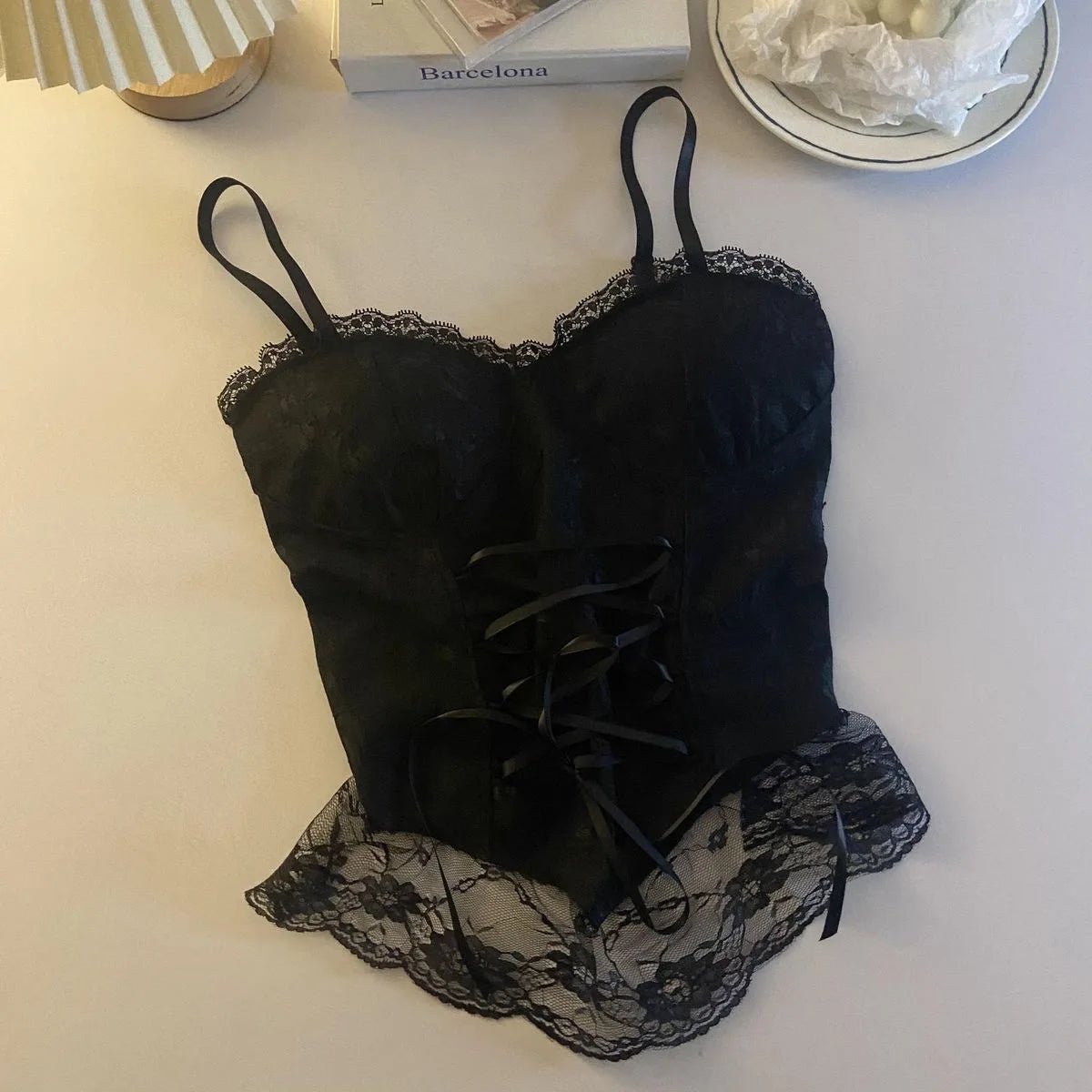 Clothes blouses sexy crop tops women corset lace bandage T-shirt camisole woman - La Tienda Bella