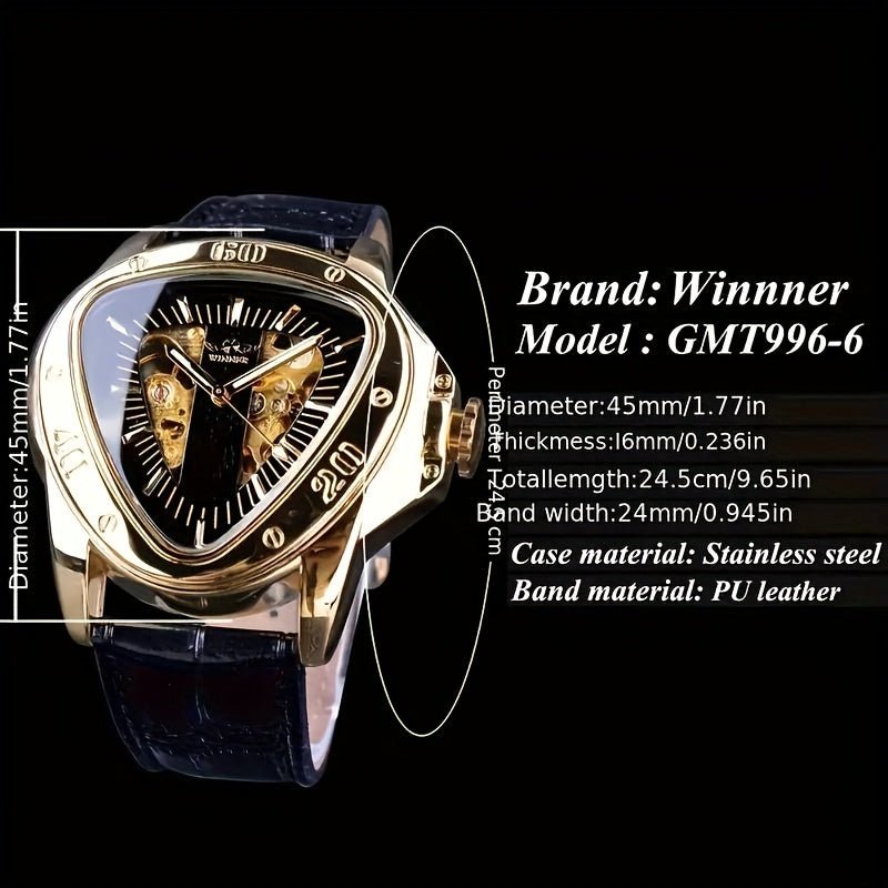 [Cobra Triangle Mechanical Watch] Cobra Triangle Mechanical Watch - High - Value Light Luxury Watch for Men - Fashionable Business Casual Personality Cool Trendy Street Men's Watch - La Tienda Bella