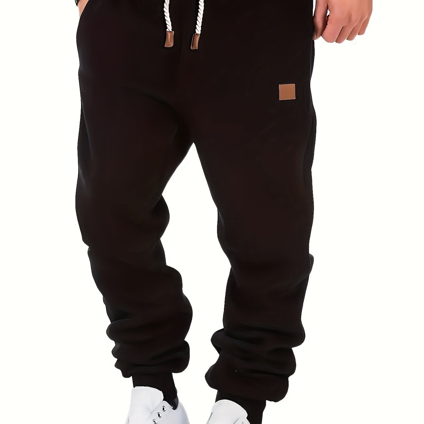 Cozy Solid Color Sweatpants for Men - Soft, Warm, and Comfortable with Drawstring, Multiple Pockets, and Relaxed Fit for Winter Sports and Everyday Casual Wear - La Tienda Bella